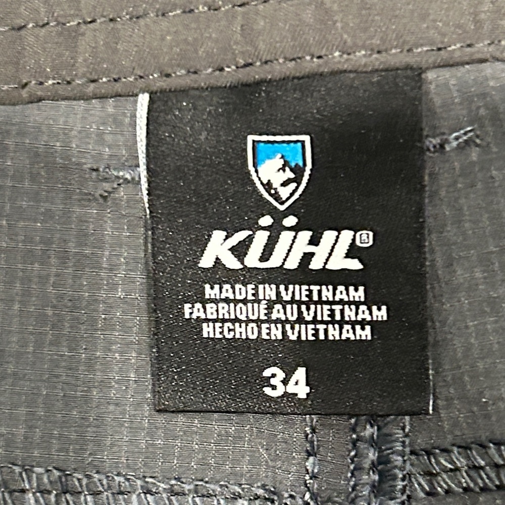 Kuhl Black/Gray 108846 Men's Flat Front Cargo Shorts 8” Hiking-Preowned - Picture 5 of 7